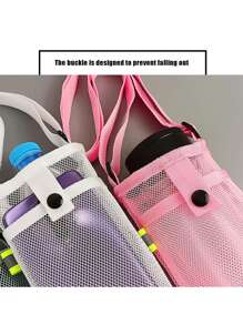 1入組網紗瓶袖,便攜水瓶套適用於野營,遠足,戶外運動 - 黑色 - 查看 5