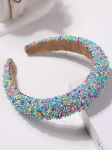 1pc Girl's Fashionable Ice Cream & Cake Color Matching Wide Headband For Middle & Big Kids - Multicolor - View 4