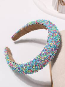1pc Girl's Fashionable Ice Cream & Cake Color Matching Wide Headband For Middle & Big Kids - Multicolor - View 2