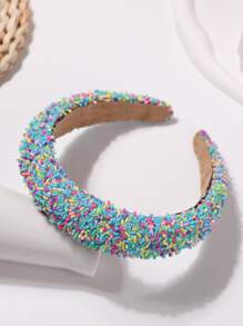 1pc Girl's Fashionable Ice Cream & Cake Color Matching Wide Headband For Middle & Big Kids - Multicolor - View 3
