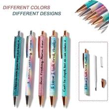 Satz Von 9 Lustigen Kugelschreibern, 7-tage-spaß-kugelschreiber, Alltags-füllfederhalter, Glatte Schreibschwarz Tinte, 1,0mm In Der Mitte Punkt, Kreative Geschenke Für Schule Büro Kollegen - Armeegrün - Übersicht 3