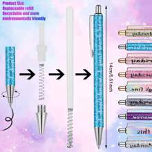 Satz Von 9 Lustigen Kugelschreibern, 7-tage-spaß-kugelschreiber, Alltags-füllfederhalter, Glatte Schreibschwarz Tinte, 1,0mm In Der Mitte Punkt, Kreative Geschenke Für Schule Büro Kollegen - Armeegrün - Übersicht 4