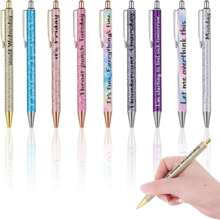 Satz Von 9 Lustigen Kugelschreibern, 7-tage-spaß-kugelschreiber, Alltags-füllfederhalter, Glatte Schreibschwarz Tinte, 1,0mm In Der Mitte Punkt, Kreative Geschenke Für Schule Büro Kollegen - Armeegrün - Übersicht 6