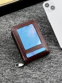 KAIDUCH 男士荔枝压纹百搭腰包 女士运动跑步腰包 运动瑜伽腰包 轻便便携卡包 身份证包 白领人士 男士节日 周年纪念 生日礼物 配饰 礼品卡夹 钱包 名片夹 信用卡夹 男士钱包 迷你钱包 零钱包 钱包 卡包 - 棕色 - 查看 4