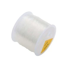 1pc 0.6mm Elastic Beading Cord Roll For Bracelet, Necklace, Jewelry Making With Seed & Pony Beads - Clear - View 2