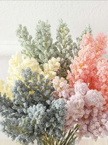 6 Peças de Trigo e Espiga de Milho Artificiais nas cores Branco, Rosa Escuro, Roxo Escuro, Lilás Claro, Verde, Azul, Cor de Damasco e Bege, Dia dos Namorados, Presente - Verde - Visão 5