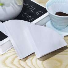 1 Box Of Hand Drip Coffee Filter Paper, Conical Drip Fan & Bowl Shaped Wood Pulp Paper For Moka Pot & Coffee Back To School
