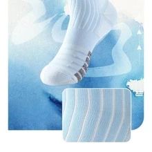 1pair Sky Blue Over-The-Calf Sports Socks - Multicolor - View 2