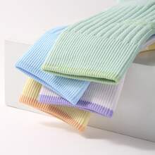 1pair Sky Blue Over-The-Calf Sports Socks - Multicolor - View 3