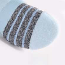 1pair Sky Blue Over-The-Calf Sports Socks - Multicolor - View 6