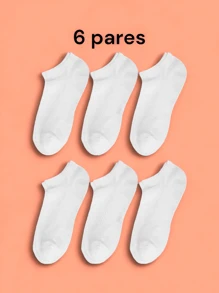Set de calcetines blancos seis pares unisex/unitalla - Multicolor - Ver 1