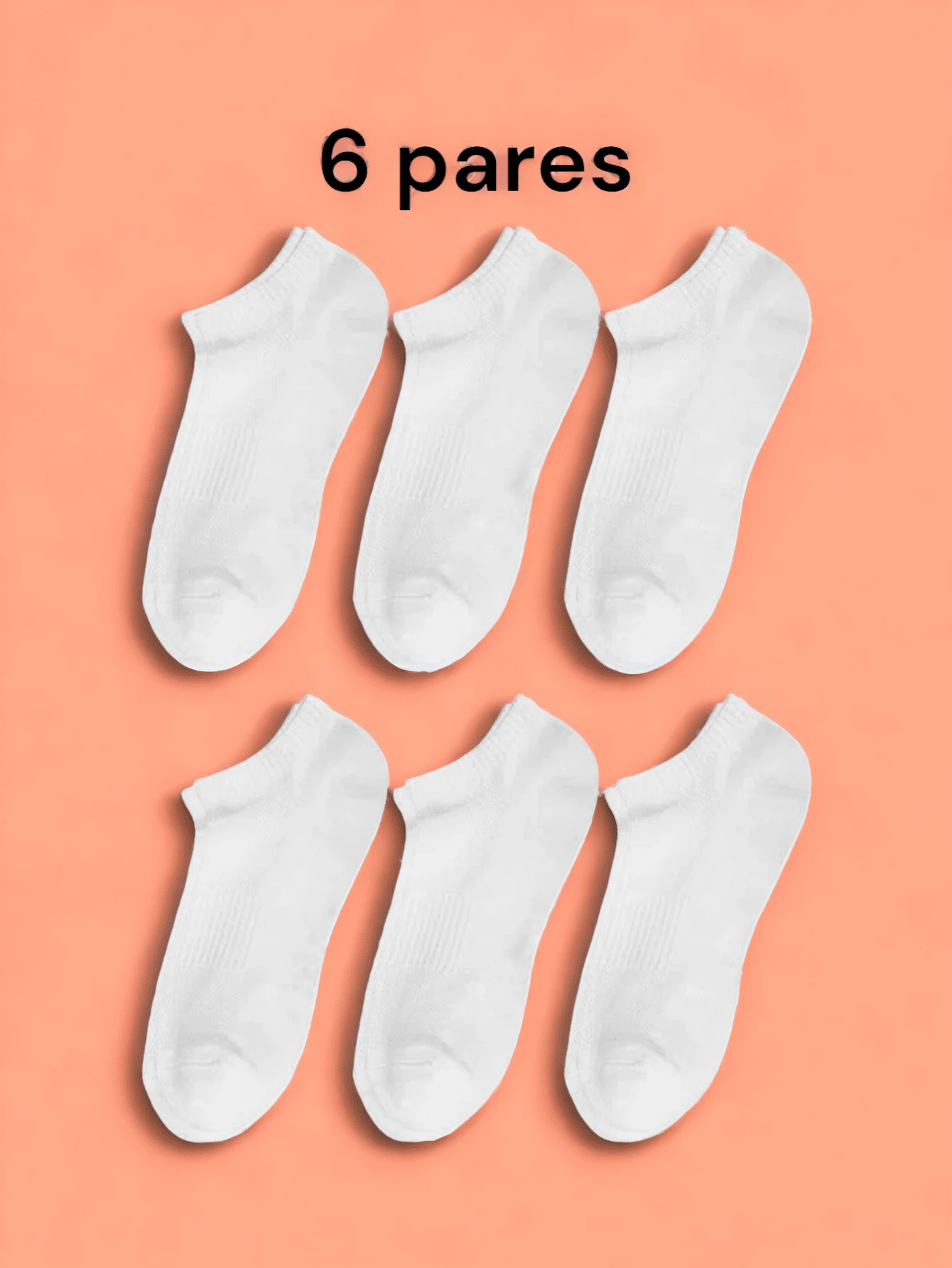Set de calcetines blancos seis pares unisex/unitalla - Multicolor - Ver 1