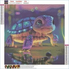 1套烏龜圖案DIY鑽石畫無框現代PMMA DIY鑽石畫家居裝飾 - 彩色 - 查看 4