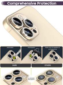3pcs/set Transparent Soft Tpu Silicone Phone Case Compatible With Iphone 11/12/13/14 Pro Max, Clear Back Cover With Mirror, 3 Lenses & Diamond Lens Protector