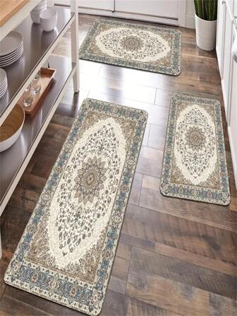 1pc Patterned Kitchen Floor Mat, Non-Slip Waterproof Kitchen Rug And Mat, Machine Washable Farmhouse Area Rug For Bedroom, Porch, Laundry Room Home Bathroom Decor Floor Carpet Outdoor Rug Door Mat Fall Decor Bathroom Accessories Back To School Entryway Decor