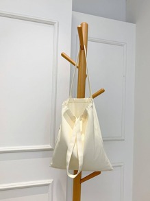 1pc Teacher's Day Earth Globe Apple Book Pattern Tote Bag/canvas Material/can Be Used As Shoulder Bag Or Handbag/big Capacity/lightweight/stylish/gift For Festival/travel/commute/workout/sports/beach - Beige - View 4