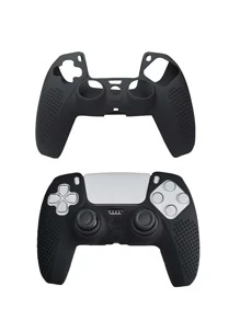 1 件 PlayStation5 控制器保护套，防滑设计，防汗，防刮，防尘，增强游戏体验 - 黑色 - 查看 1