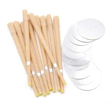 耳燭，10入組耳錐蠟燭，天然耳垢去除劑 100% 天然蜂蠟蠟燭，帶 10入組保護盤，放鬆 - 卡其色 - 查看 1