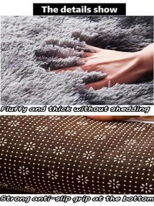 Nordic Style Printed Plush Carpet With Anti-slip Bottom, Water Absorbent For Bathroom, Soft And Comfortable With Thick Sponge, Suitable For Living Room, Bedroom, Balcony, Study Room, Bathroom - 灰色 - 查看 4