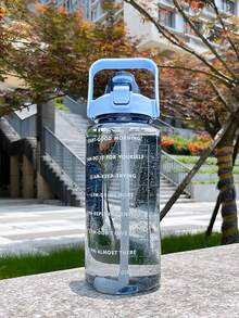 1入組2000ml或者750ml大容量藍色PC水瓶,運動和健身便攜吸管杯,適用於家庭和戶外遊玩 - 藍色 - 查看 3