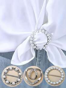 Bộ 3 khóa quần áo nữ, bao gồm khóa viền, khóa đính đá lấp lánh và giá treo khăn lụa, dùng để giữ quần áo cố định và trang trí trang phục ngày lễ tình nhân - Vàng - Xem 13