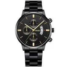 Novo Relógio Quartz de Aço Inoxidável de Luxo Simples Masculino, Relógio de Negócios da Moda
