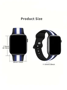 1pc Men Women Striped Pattern Silicone Strap Sporty Heart Rate Monitoring And Sleep Tracking Multi-Function Square Dial Smart Watch, Compatible With Androids Compatible With IPhone - Multicolor - View 11