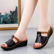 Damski Modny Klin Obcas Sandały , W średnim wieku I Starszy Dla mamy Na wolnym powietrzu Wygodna Kapcie , , Rozmiar 35-41 Dostępny