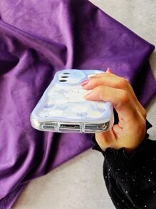 1个渐变蓝色兔子、风车、自然和月亮图案透明保护壳，带3D波浪边缘，兼容三星S24/S23/S22/S21/A02/A03/A04/A05/A10s/A20s/A21s/A11/A12/A13/A14/A15/A22/A23/A24/A25/A30/A31/A32/A33/A34/A35/A50/A51/A52/A53/A54/A55/A71/A72/A73/Plus/Ultra/S20fe/Fe/S，防水防震防摔防刮。 - 無色 - 查看 5
