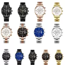 Novo Relógio Quartz de Aço Inoxidável de Luxo Simples Masculino, Relógio de Negócios da Moda