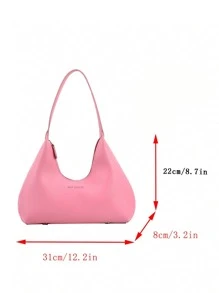 In de mode , Minimalistisch , Casual , 1 stuk Roze Retro Franse stijl Halvemaanvormige Oksel Tas , In de mode En Elegant Veelzijdig Schouder Crossbody-tas Voor vrouwen Voor meisje , Tienermeisjes