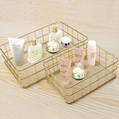 铁艺收纳篮，网底金属桌面收纳箱，创意金属收纳篮，开学礼物，房间装饰