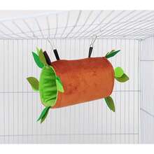 5 件装仓鼠吊床小动物悬挂保暖床屋有机天然苹果木咀嚼棒鼠笼窝配件玩具悬挂隧道和秋千适用于蜜袋鼯松鼠 - 咖啡棕 - 查看 2