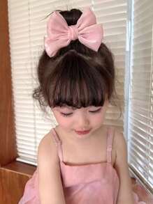 1 Pair Girls Princess Style Satin Bow Hairclips, Sweet School Girl Butterfly Barrette, Suitable For Daily Life Or Vacation