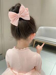 1 Pair Girls Princess Style Satin Bow Hairclips, Sweet School Girl Butterfly Barrette, Suitable For Daily Life Or Vacation