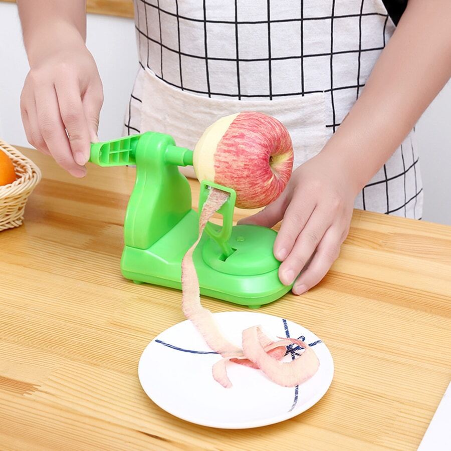 1pc Hand-cranked Fruit Peeler, Apple Peeler, Cutting Knife Peeling Machine - Green - View 1
