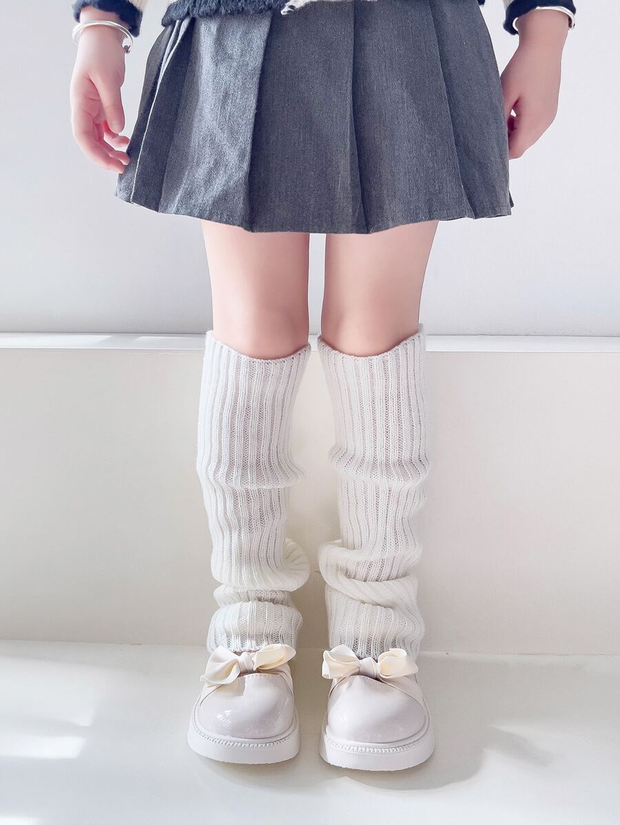 1pair Neon Knitted Leg Warmers For Girls, For Princess, Casual, Holiday, Party, Cosplay Accessories