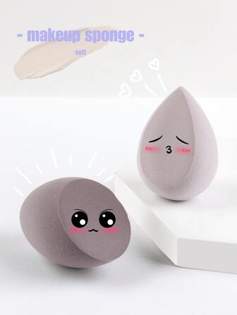 2 st sminksvampar sminksvamp för jämn applicering, torr/våt puderpuff med dubbel användning, lämplig för nybörjare, studenter och kontorsarbetare, bärbar, smink, billig, rumsinredning, sminkbord, resor, sovrum, sminktillbehör, puff, sminkblandare, puderpuff, sminksvamp, billig, strumpbyxor, smink, sminkverktyg, billiga saker, presenter, presenter till kvinnor, julklappar