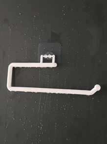 1pc Kitchen Paper Towel Holder, Plastic Material, No Drilling Required, Suitable For Cabinet, Sink, Etc. Kitchen Items Kitchen Accessories Kitchen Tools - White - View 3