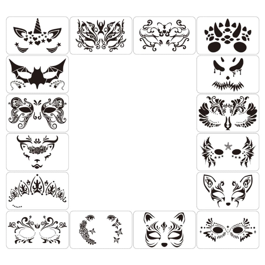 Facial Hollow Out Painting Template, Mask Set For Doodling Hand Drawing