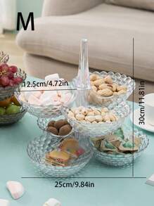 1 Đĩa Nhựa Trái Cây Có Thể Tháo Rời Nhỏ Hộp Ăn Nhẹ Cho Bàn Phòng Khách Bàn Ăn Sáng Tạo Món Kẹo Trang Trí Nhà - Trong sáng - Xem 7