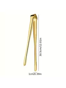 1pc Gold Stainless Steel Food Clip - Gold - View 4