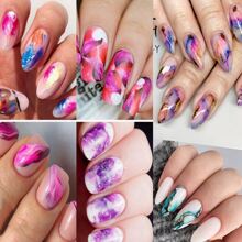 Dofuny 6color Blue Chrome Powder Nails Rubbing Glitter Mirror Effect For Professional Manicure Design Colorful Nail Art Metallic Pigment Dust