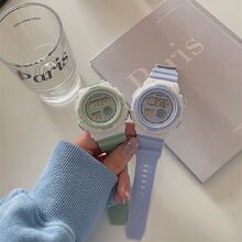 1pc Round Candy-colored Silicone Strap Fashionable Multifunctional Sports Digital Wrist Watch, Suitable For Casual Wear - Blue - View 4