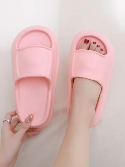 Women's House Slippers, Non-slip, Silently, Thick Soles, Simple & Fashionable, Suitable For Bathroom And Outdoor Use