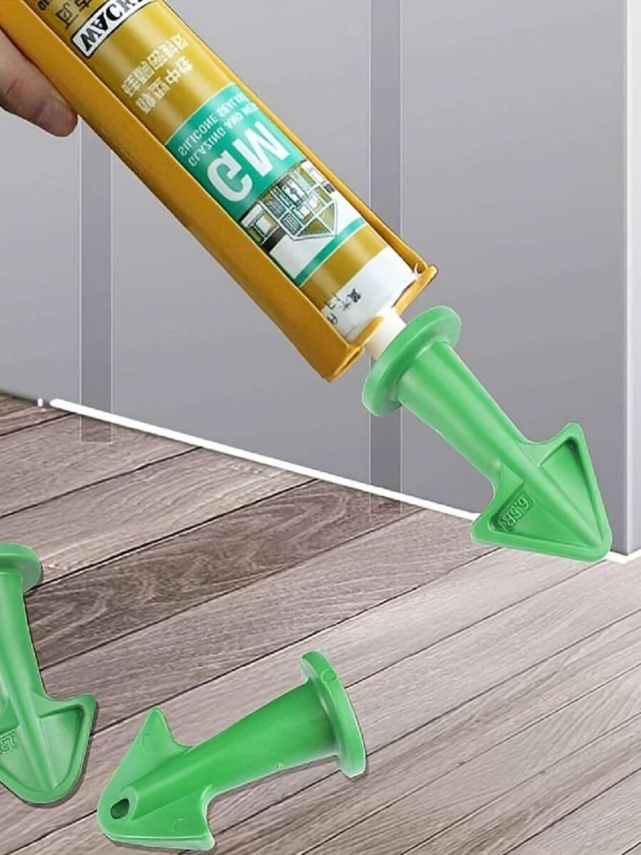 3 piezas calafatear Boquilla de silicona Utensilio para aplicar algo calafatear Herramienta Raspador Utensilio para aplicar algo de silicona calafateo Herramienta Boquilla epoxy pistón Accesorio para piso limpieza azulejo ladrillo articulación suciedad Espátula - Verde - Ver 1