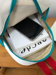 Fashionable New School Bag, Cute Casual Backpack, Ultra-Lightweight And Comfortable, Perfect Back-To-School Gift! - White - View 6