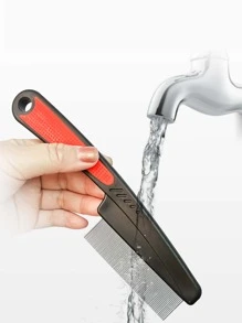 1pc Fine Tooth Lice Comb Dense Teeth Dandruff Comb For Removing Nits & Dandruff, Old-fashioned Ricinus Comb - Black - View 4