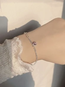 925純銀手環帶彩色方晶鋯石-星系系列 - 銀色 - 查看 2