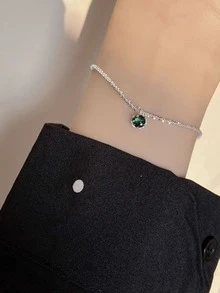 925純銀手環帶彩色方晶鋯石-星系系列 - 銀色 - 查看 4